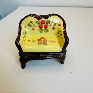 Floral Victorian Loveseat Trinket Box